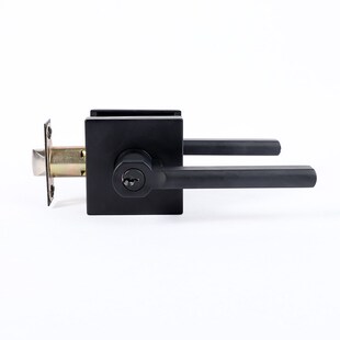 重型三杆执手锁锌合金铝合门锁不锈钢入室把手黑色扶手执手锁