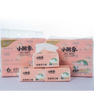 400张/包小肥象抽取式卫生纸一提6包可湿水家用实惠装婴儿纸巾印