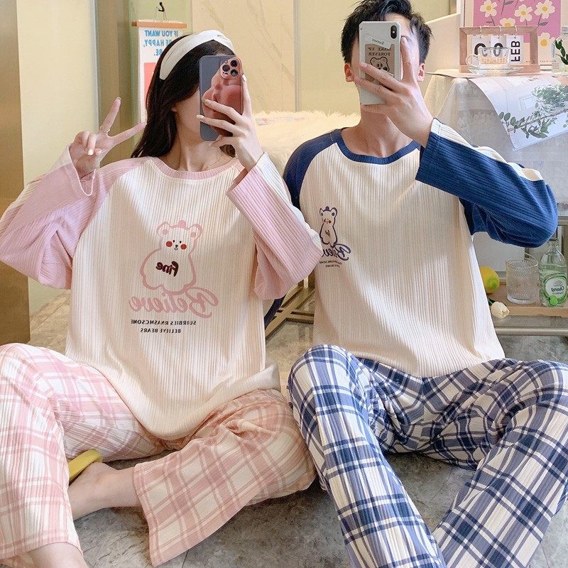 情侣睡衣春秋季2021年新款长袖男女家居服卡通可爱韩版秋冬款,女士内衣/男士内衣/家居服,睡衣/家居服套装,淘宝优惠券,粉丝福利购,淘宝优惠卷