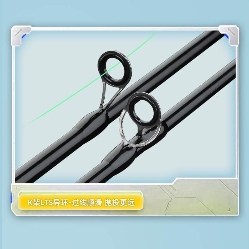 路亚竿套装远投竿防炸线黑鱼新手水G滴轮抛竿路滑竿纺车轮直柄
