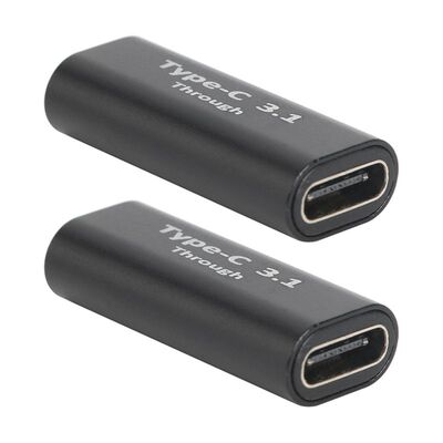 极速.2pcs USB C Adapter Type-C Male to Female Female to Fema