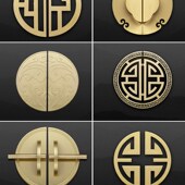 纯铜拉手黄铜柜门拉手圆黑色新中式 柜子橱柜小拉手仿古铜小把现货