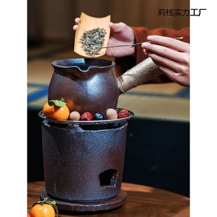 景德镇烤奶茶陶罐围炉煮茶罐罐茶壶大容量家用电陶炉明火烤茶罐