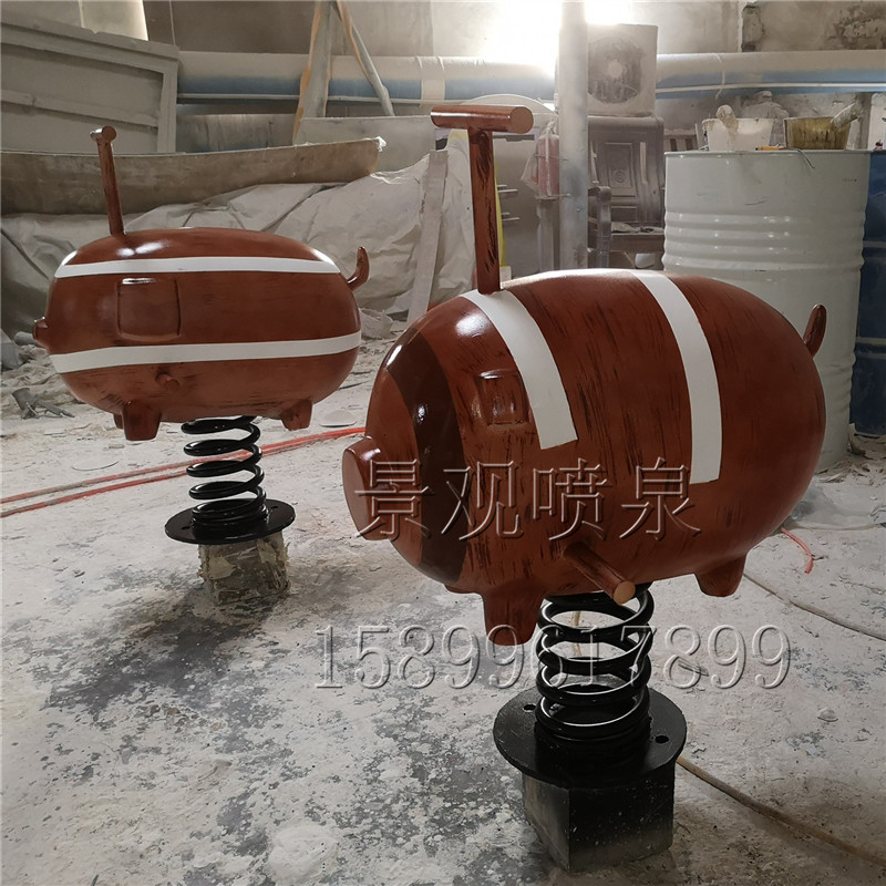 现货可定做玻璃钢旋转木马v儿童玩具摇摇车摆件室内外小孩坐骑道