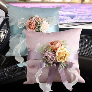 车载香囊香薰大香包抱枕后排座椅靠背枕头汽车除味蓝风铃留香持久