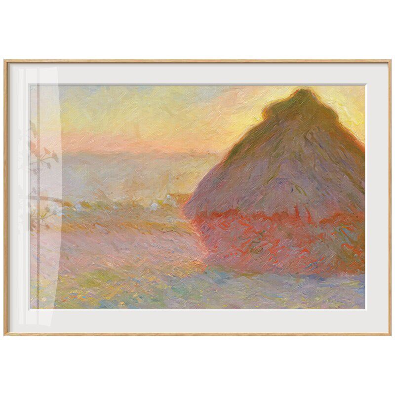 速发莫奈干草垛客厅装饰画沙发背景墙餐厅墙面艺术挂画玄关卧室墙