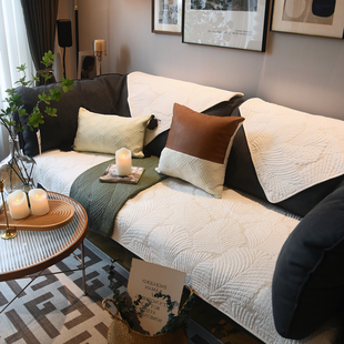 可定制纯色布艺沙发垫四季 通用防滑F沙发坐垫简约现代北欧沙发巾