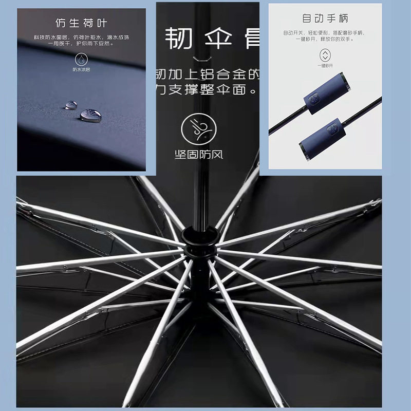 现货全自动汽车反向伞折叠伞晴雨两用遮阳伞三折十骨印广告礼品伞