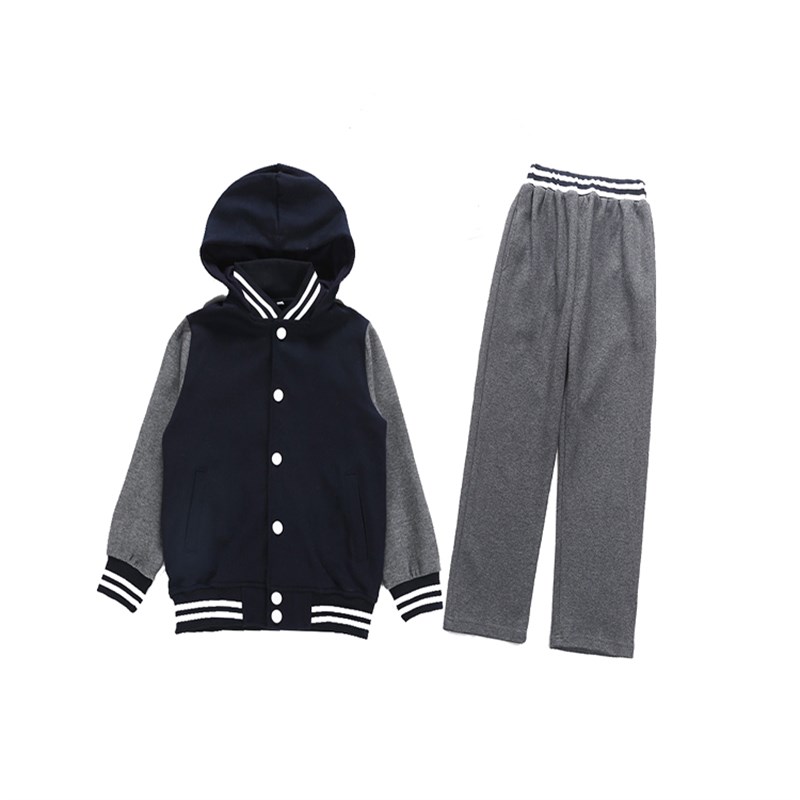 斯踏迪幼儿园园服春秋款中小学生校服套装枣红藏青条纹裤腰棒球服