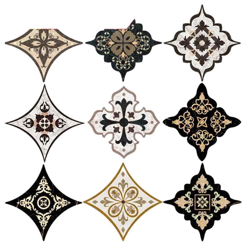 贴画小洞房间修补餐厅花纹地面防水对角瓷砖家用墙贴划痕贴纸地砖