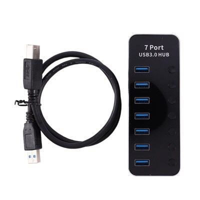 Usb 3.0 Hub Powered 7 Port Usb Extender Aluminum Splitter wi