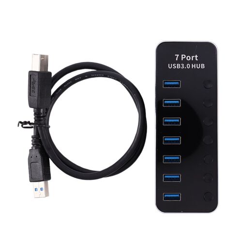 Usb 3.0 Hub Powered 7 Port Usb Extender Aluminum Splitter wi