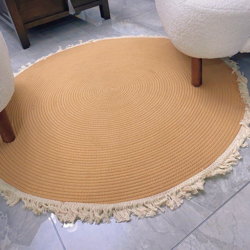 客厅圆形地毯卧室桌椅小地垫沙发茶几垫子阳台摇椅棉绳编织垫流苏,居家布艺,地毯,淘宝优惠券,粉丝福利购,淘宝优惠卷