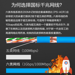 纯铜超六类网线千兆家用双屏蔽七类高速宽带监控POE网络线300米箱