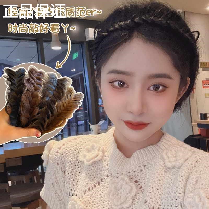 麻花辫发箍女宽边压发头箍鱼编骨辫假发发卡发辫子遮白新品