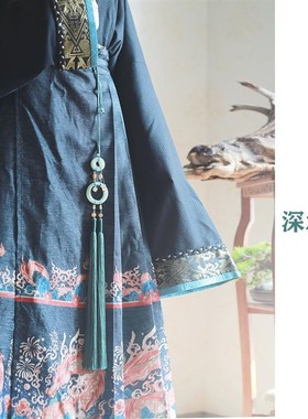 循-汉服玉佩古风高档禁步圆环腰坠流苏国风挂件腰饰压裙坠长流苏