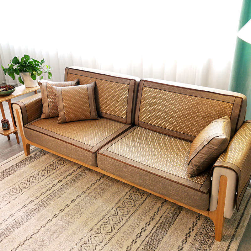 凉席沙发垫夏季冰丝藤席防滑坐垫子现代夏天款四角全包万能套罩,居家布艺,沙发垫,淘宝优惠券,粉丝福利购,淘宝优惠卷