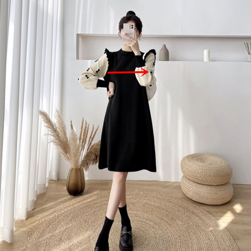 哺乳衣服春秋外出k时尚长袖针织毛衣显瘦喂奶连衣裙春装母乳期上