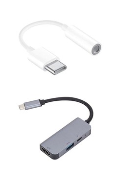3Pcs Type C to 3.5mm Headphone o Adapter  1x USB3.1 Type-C
