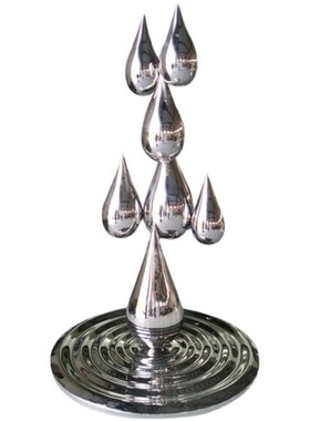 户外不锈钢镜面水滴浪花雕塑定制酒店G售楼部景观创意水景落地摆