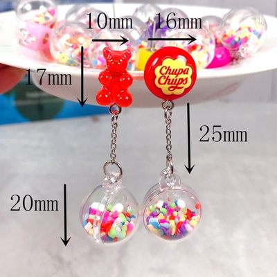 推荐1Pair Stud Earring Multicolours Gummy Bear  Resin Candy