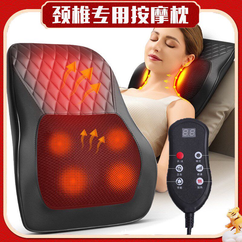 颈部腰部按摩仪器靠垫加热电动遥控全身K按摩肩部推拿背部多功能