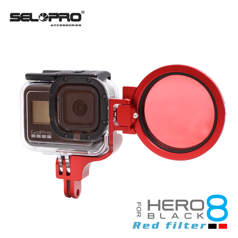 GOPRO8潜水滤镜原装防水壳转接环红色微距近摄镜Red Filter配件