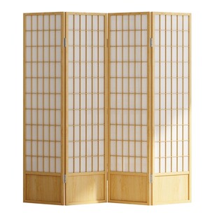 实木日式屏风折叠移动隔断客厅带挡板简约现代摄影背景木质樟子格