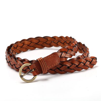 极速Cowhide Weave Belt For Women  Braid Belt Fashion Newest