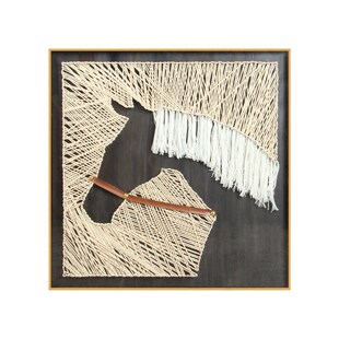 手工钉子绕线画新中式实物画美式客厅装饰画马头装置画小众个性墙