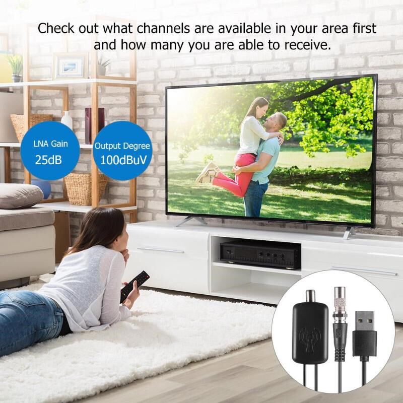 High Gain Low Noise HDTV Antenna Amplifier Signal Booster An