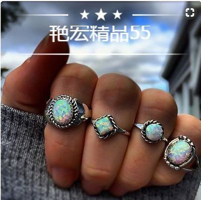 速发4 pcsWomen's vintage ring accessories ring set