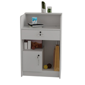 收银台小型简约现代迷你柜台吧台服装 店前台美发收银桌白色收银柜