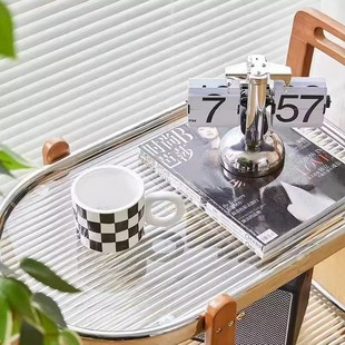 边几移动茶几桌家用实木中古小推车客厅玻璃日式置物架床头小边柜