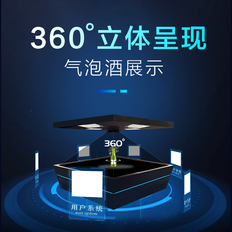 360度全息投影展柜3d金字塔电子沙盘模型三维悬浮W幻影成像展示柜