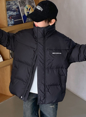 男童轻薄羽绒服冬季保暖2023新款儿童冬装加厚外套黑色炸街大男孩