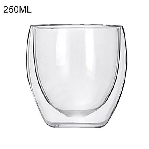 小众高货New 6Pcs 80ml 2.7oz Glass Double Walled Heat ulated