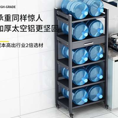 厨房置物架落地式l多层带轮可移动微波炉烤箱架子收纳柜多功能收