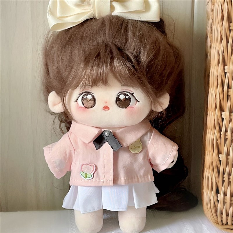 新品15/20cm娃衣定制现货夏泰式校服20厘米棉花娃娃衣服JK制服裙