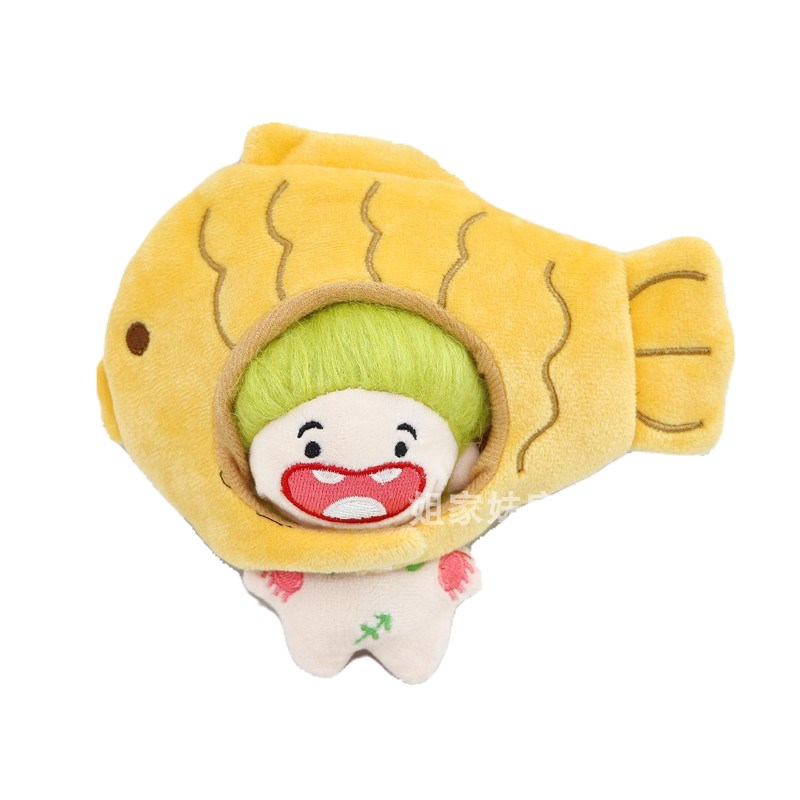 搞笑缺牙巴棉花娃娃衣服头套10厘米吧公I仔玩偶10cm的炸毛可爱女