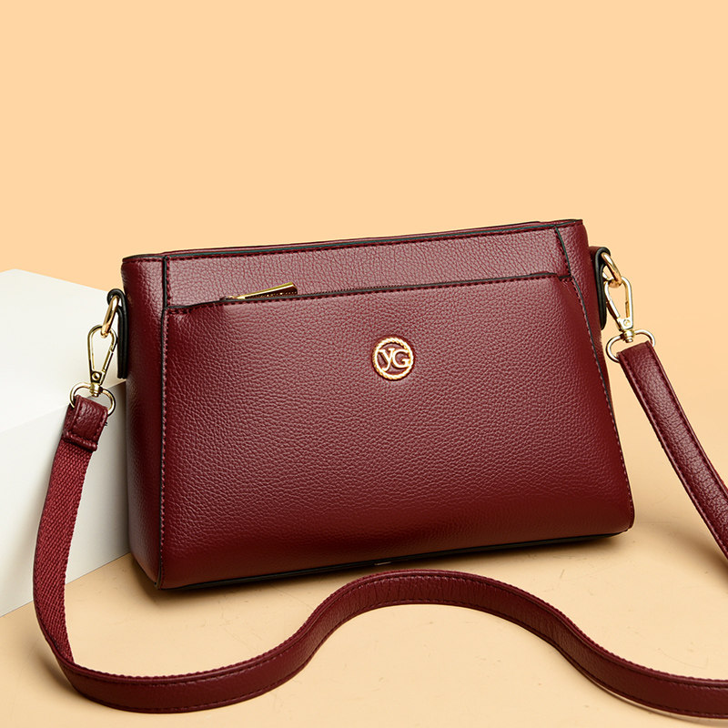 中年女包包2023新款简约时尚妈妈斜挎包软皮单肩揹包多层女士小包