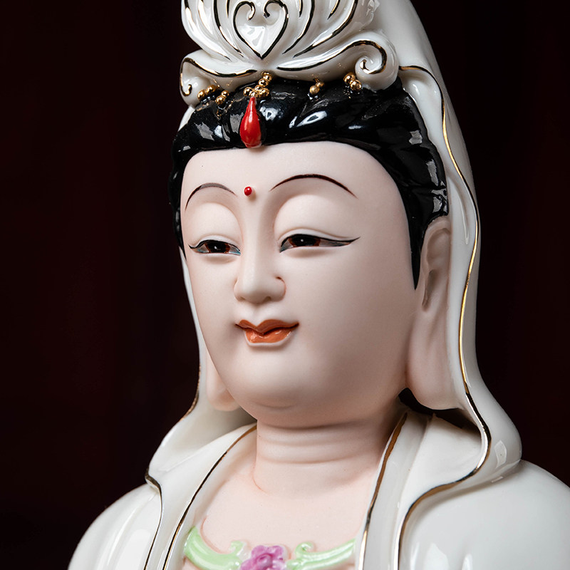 陶瓷《12/16吋眼光耳光娘娘》神像供奉家用佛像客厅像摆件