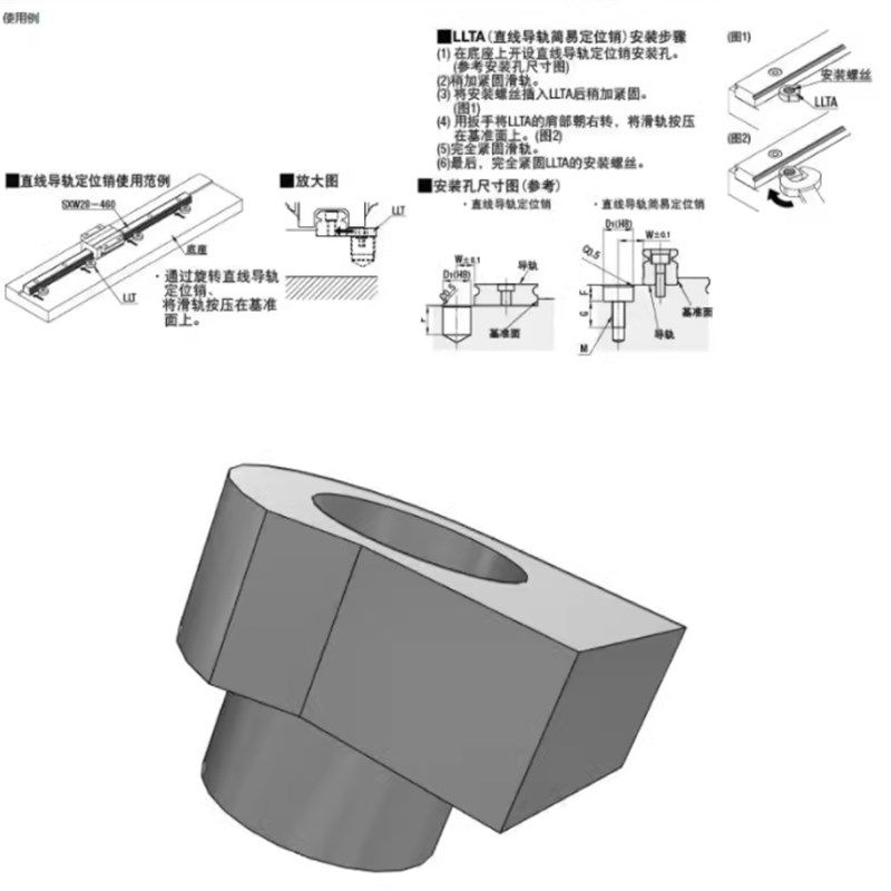 LLTA1/2/3/ LLTA5/LLTA7直线导轨简易定位销ICE31-T1/T2/T3/T5/T7