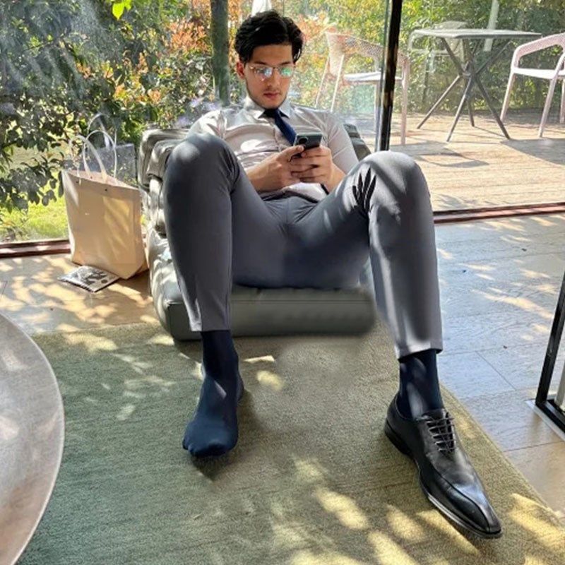 2双装 男士镜面丝袜长筒商务薄款油光袜黑色锦纶长袜正装袜纯色,女士内衣/男士内衣/家居服,长筒袜,淘宝优惠券,粉丝福利购,淘宝优惠卷