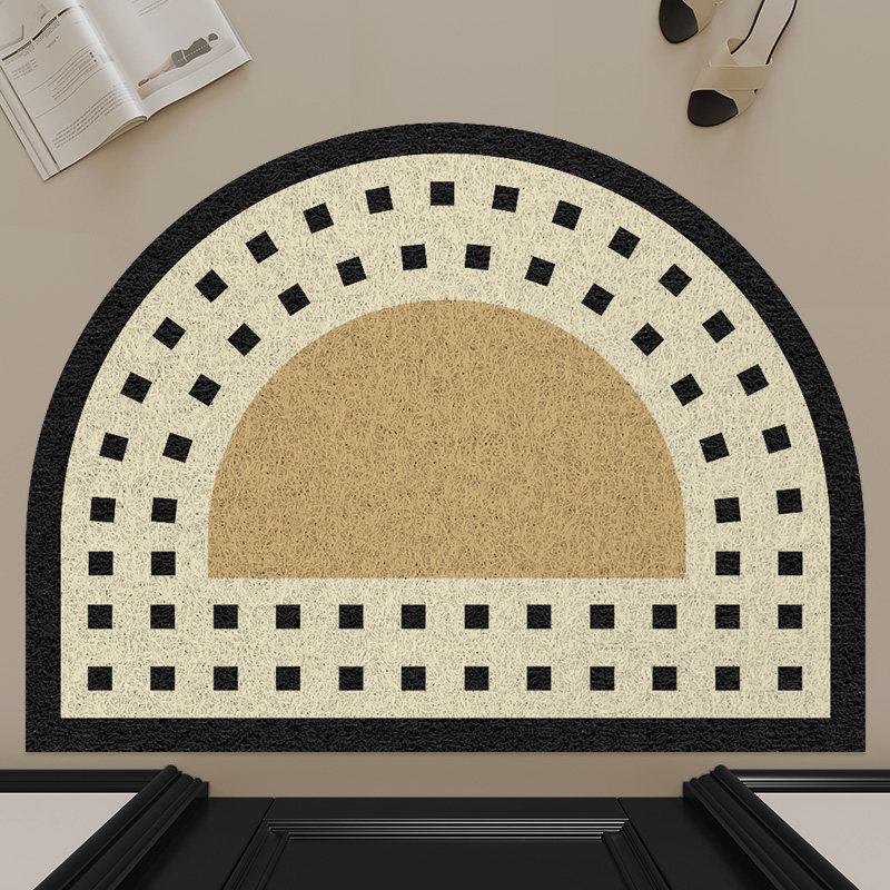 丝圈地垫入户门垫玄关脚垫耐脏黑色半圆地毯家用门口进门防滑垫,居家布艺,入户地垫,淘宝优惠券,粉丝福利购,淘宝优惠卷