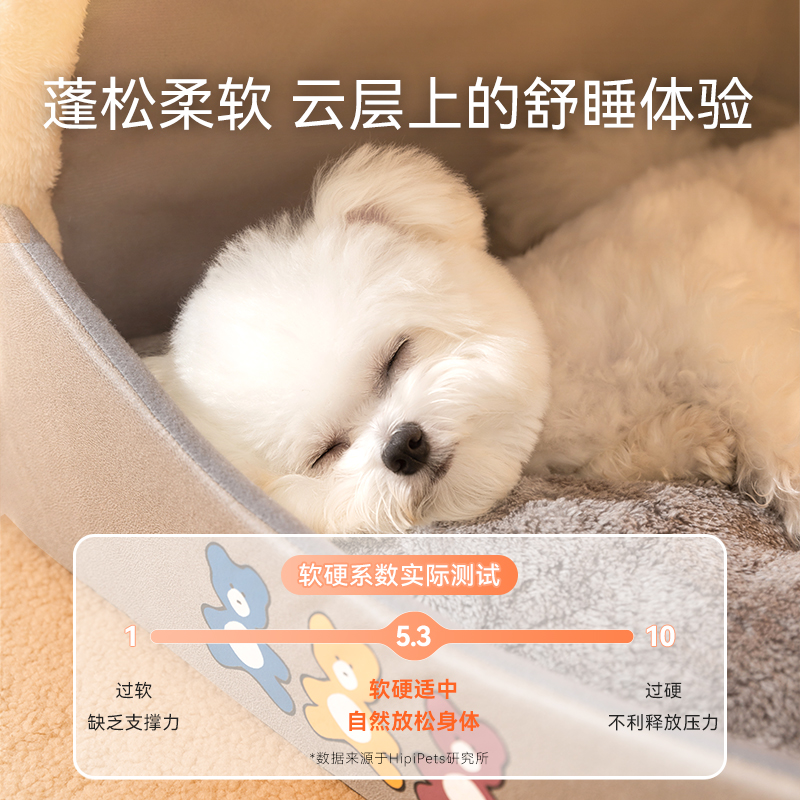 狗窝四季通用可拆洗房子型小型犬狗狗牀猫窝封闭式冬季保暖宠物窝