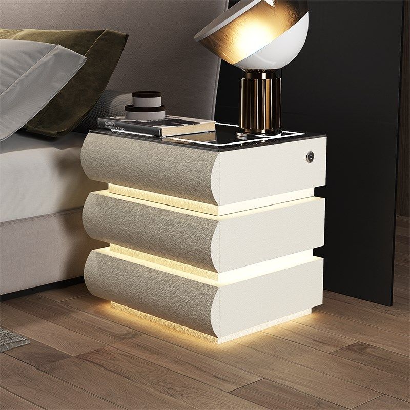 卧室悬浮感智能床头柜简约现代多功能家用实木网红2024新款床边柜,住宅家具,智能床头柜,淘宝优惠券,粉丝福利购,淘宝优惠卷