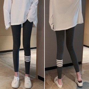 孕妇裤子秋季时尚款 洋气四条杠孕妇打底裤 外穿S春秋薄款长裤秋