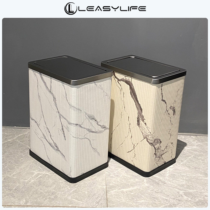 新中式窄缝垃圾桶家用客厅卫生间厕所夹缝带盖摇盖式大容量卫生桶