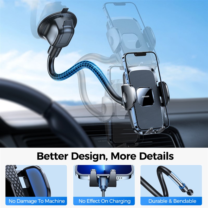 极速Joyroom Car Phone Holder Mount Flexible Long Arm Anti-Sh